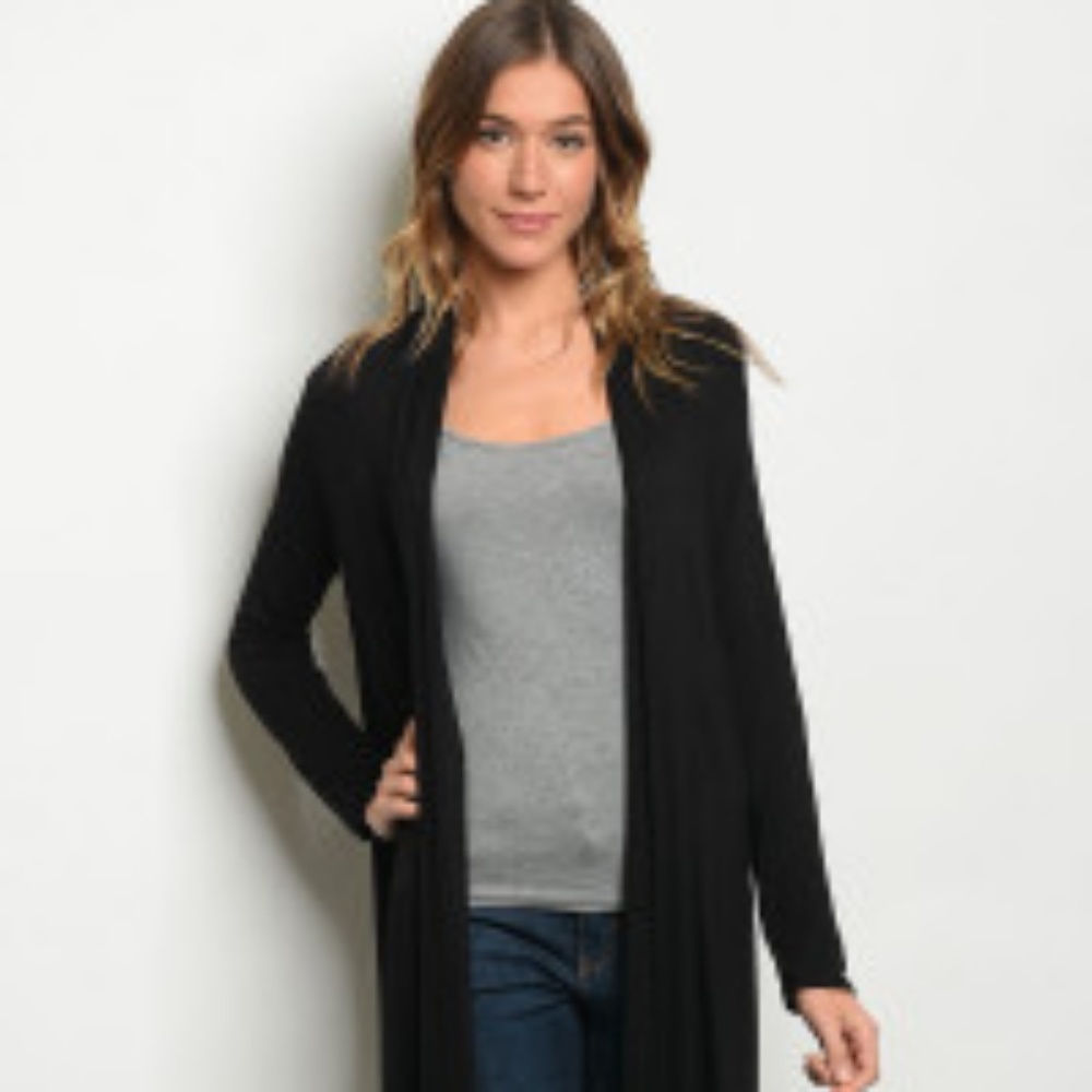 Long Cardigan- black size s,m,l